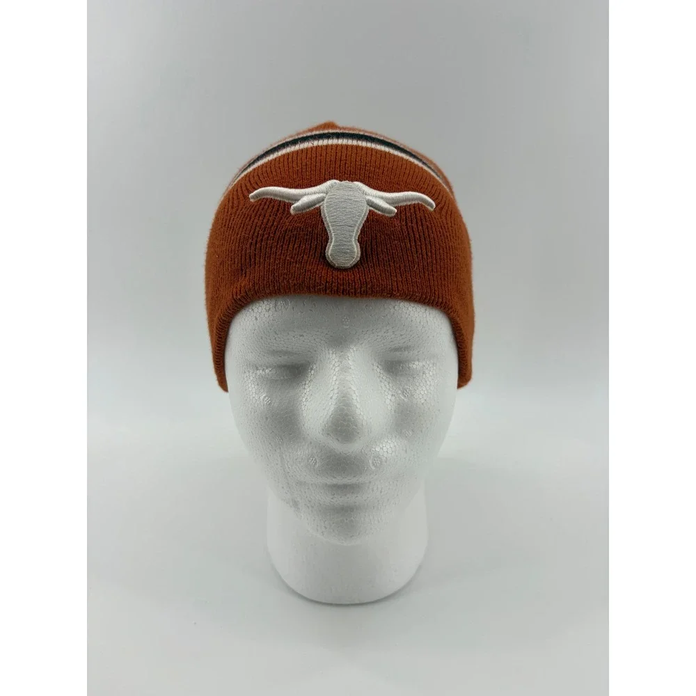 NCAA Beanie Hat Kids OSFA Burnt Orange Texas‎ Longhorns Embroidered Knit Cap